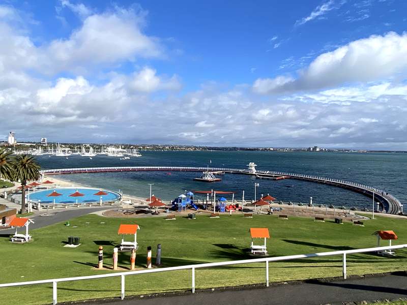 Geelong waterfront and river